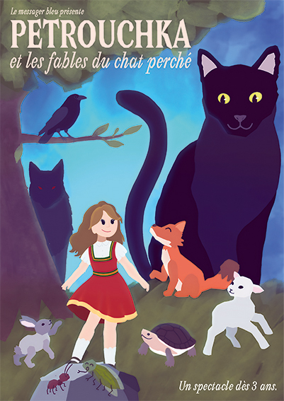 Affiche du spectacle Petrouchka et les fables du chat perché à la Comédie de Rennes