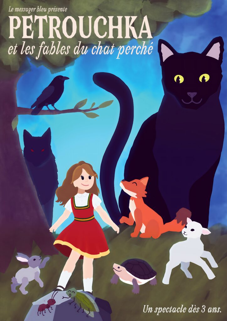 Affiche du spectacle Petrouchka et les fables du chat perché à la Comédie de Rennes
